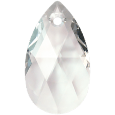 Swarovski 6106 Damla 28mm Crystal Moonlight (001MOL) - Parlak Şeffaf Beyaz Kolye Ucu