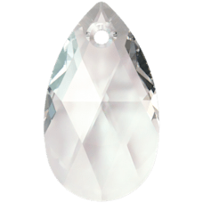 Swarovski 6106 Damla 28mm Crystal Moonlight (001MOL) - Parlak Şeffaf Beyaz Kolye Ucu
