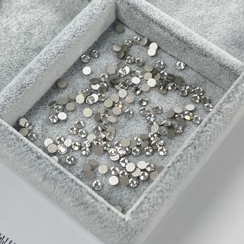 Celestial Altı Düz SS12 Crystal - Beyaz Altı Düz 3mm Kristal Cam Taş - Gelinlik Taşı