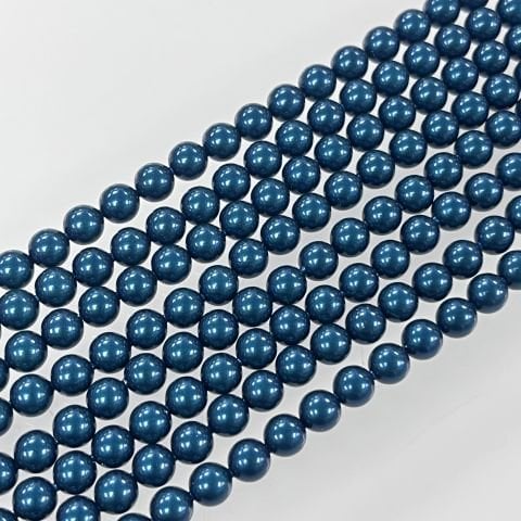 Swarovski 5810 İnci 6mm Crystal Petrol Pearl (001 600) - Petrol Mavisi Renkte İnci Boncuk