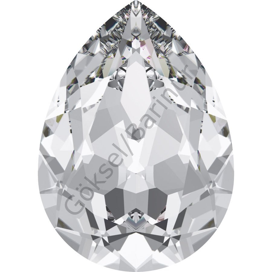 Swarovski 4320 Damla 14x10mm Crystal (001) Foyalı - Damla Şekilli Beyaz Kristal Taş