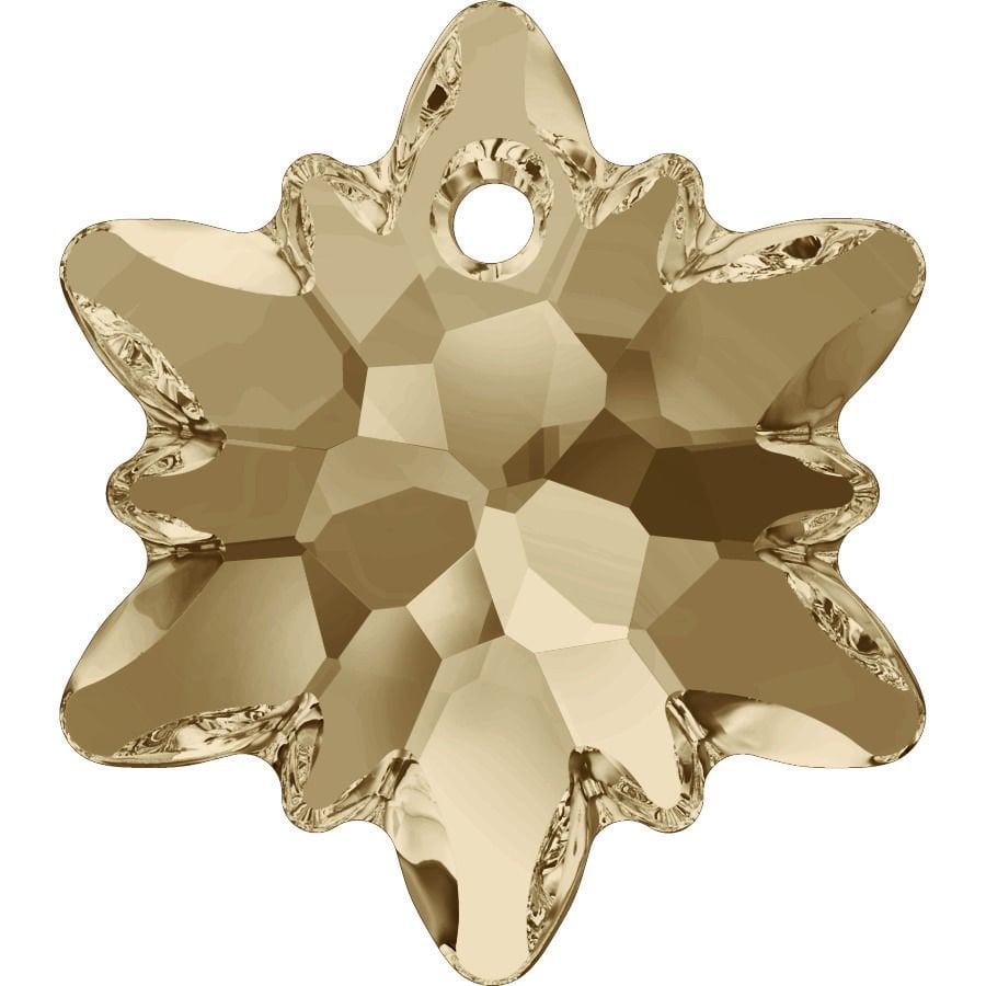 Swarovski 6748 Pendant 18mm Crystal Golden Shadow (001GSHA) - Edelweiss Kolye Ucu
