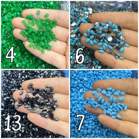 Kapşon Taş 4x6mm Oval - 100 ve 50 Adet - Renk Seçenekleri Mevcuttur