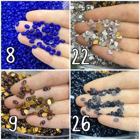 Kapşon Taş 4x6mm Oval - 100 ve 50 Adet - Renk Seçenekleri Mevcuttur