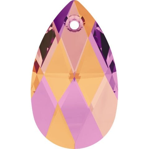 Swarovski 6106 Damla 28mm Crystal Astral Pink (001API) - Parlak Turuncu Kolye Ucu