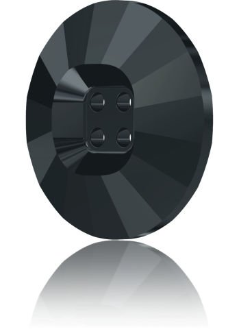 Swarovski 3018 Düğme 18mm Jet Hematite (280HEM) U - Metalik Siyah Renkli Ortadan Dikilebilir Düğme