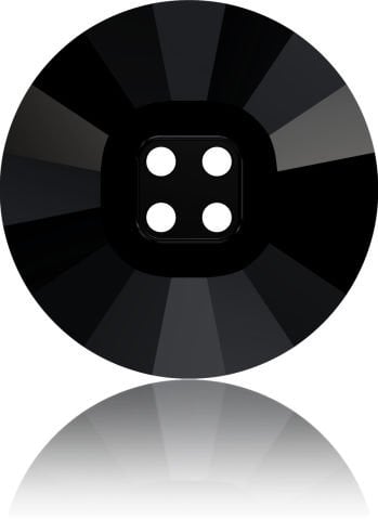 Swarovski 3018 Düğme 18mm Jet Hematite (280HEM) U - Metalik Siyah Renkli Ortadan Dikilebilir Düğme