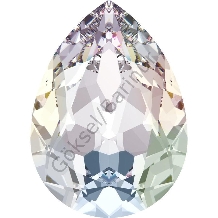 Swarovski 4320 Damla 14x10mm Crystal AB (001AB) Foyalı - Damla Janjan Şekilli Kristal Taş
