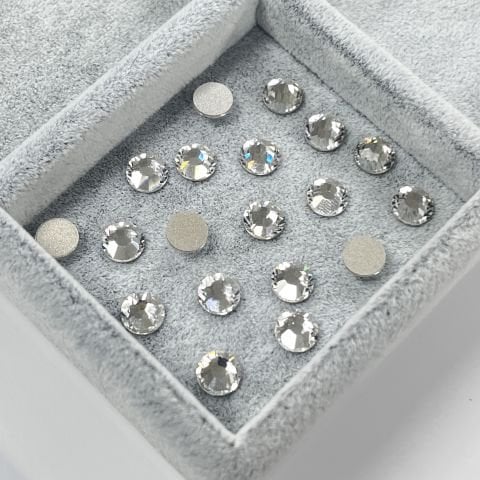 Celestial Altı Düz SS34 Crystal - Beyaz Altı Düz 7mm Kristal Cam Taş - Gelinlik Taşı