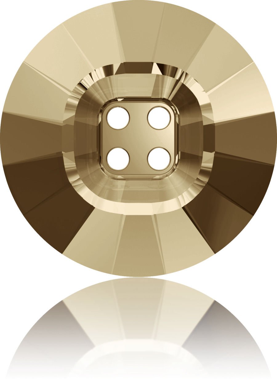 Swarovski 3018 Düğme 18mm Crystal Golden Shadow (001 GSHA) - Altın Renkli Ortadan Dikilebilir Düğme