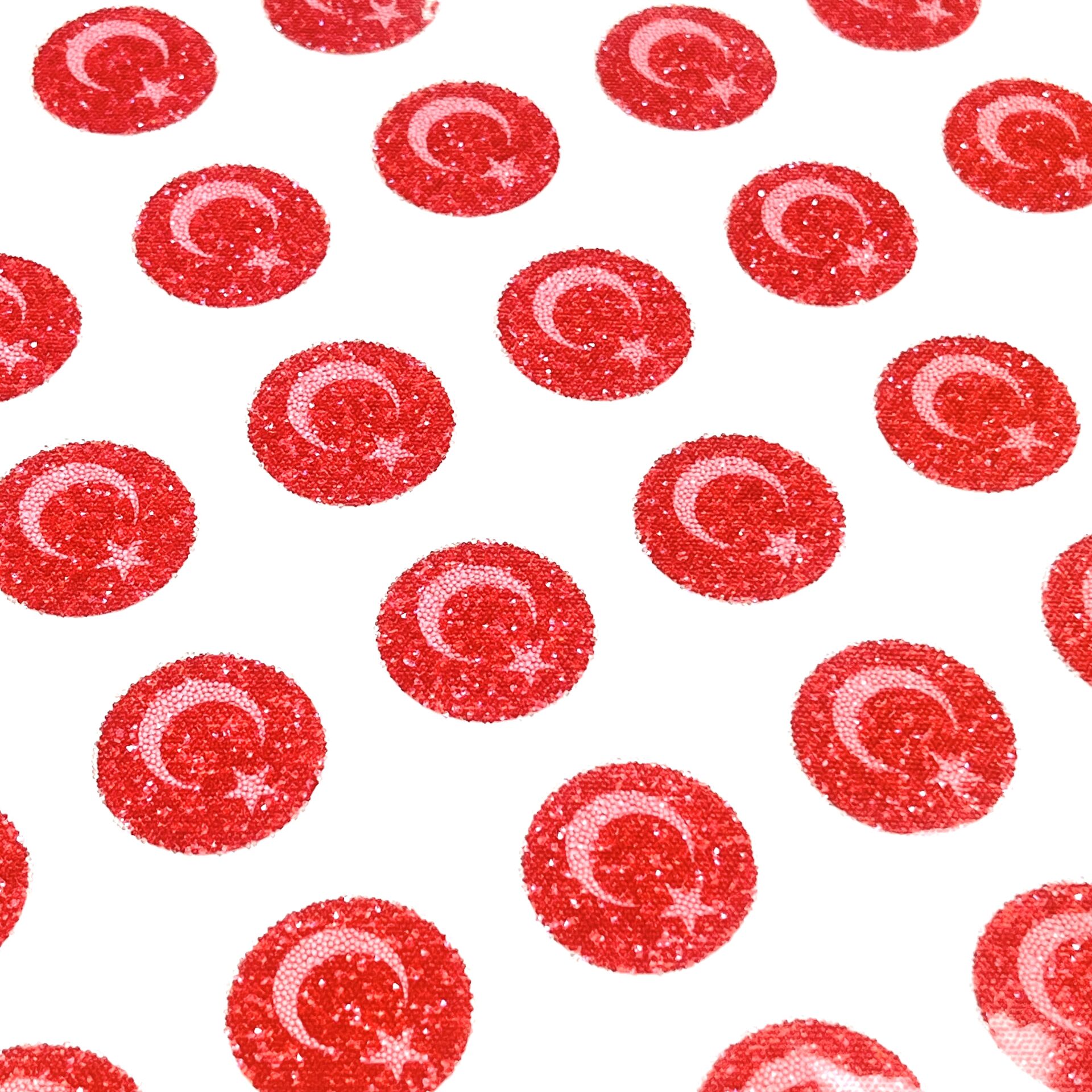 Türk Bayrağı Premium Swarovski Kristalli Sticker - Özel Tasarım - Küçük Boy