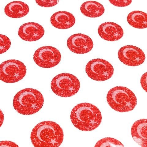 Türk Bayrağı Premium Swarovski Kristalli Sticker - Özel Tasarım - Küçük Boy