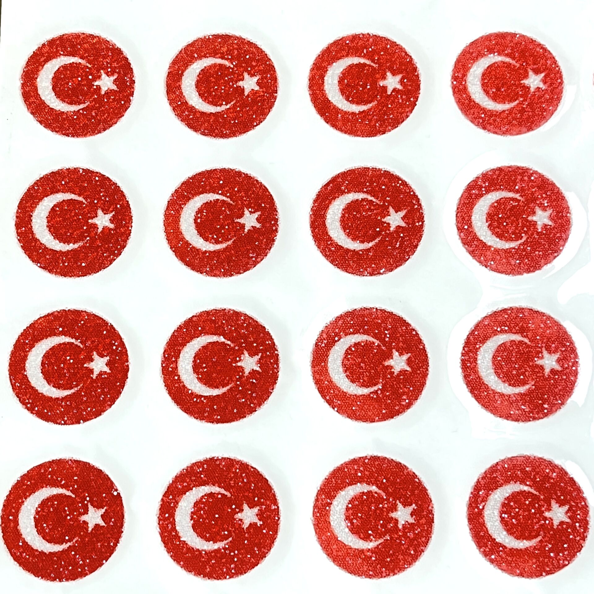 Türk Bayrağı Premium Swarovski Kristalli Sticker - Özel Tasarım - Büyük Boy