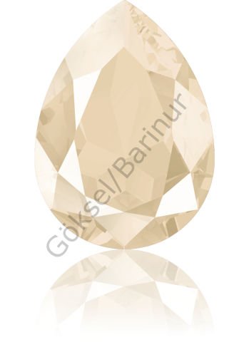 4320 14X10mm Crystal Ivory Cream  (L106S) Unfoiled - Pastel Krem Renk Damla Şekilli Kristal Taş
