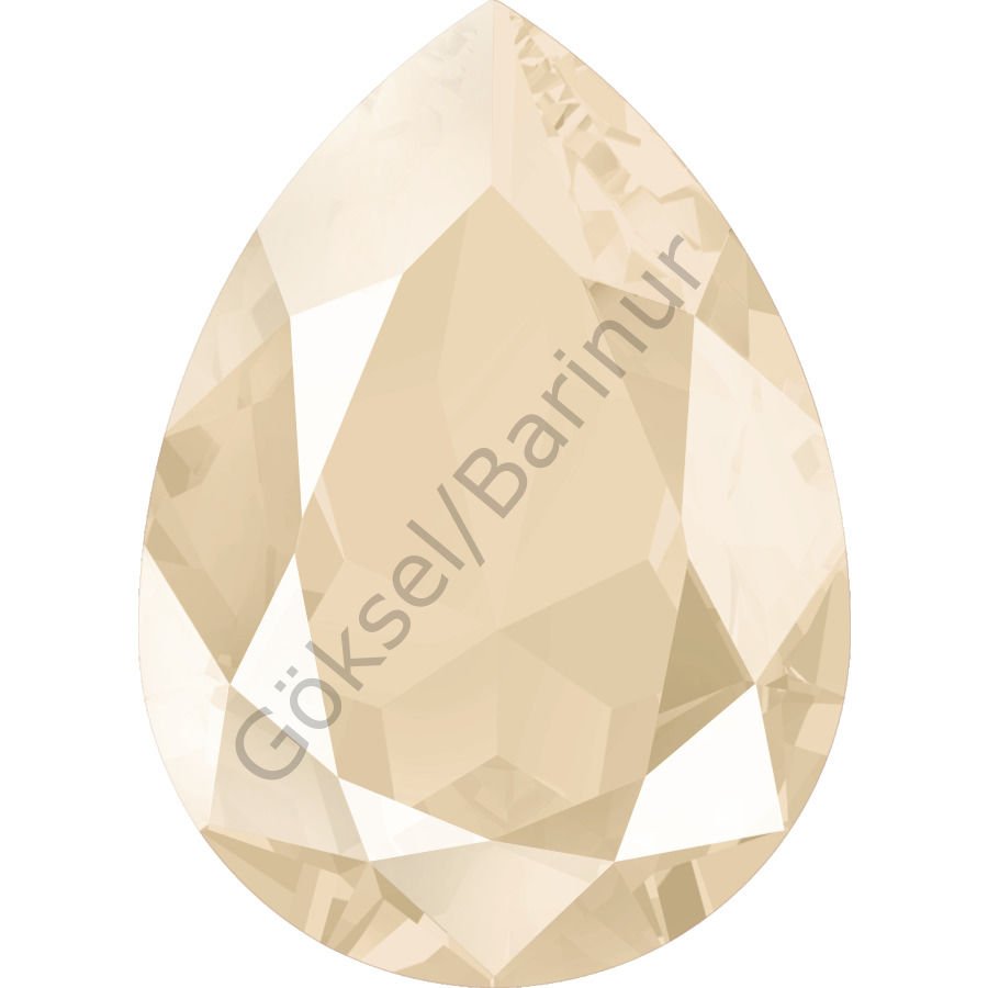 4320 14X10mm Crystal Ivory Cream  (L106S) Unfoiled - Pastel Krem Renk Damla Şekilli Kristal Taş