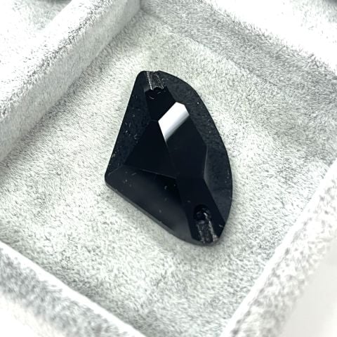 Galactic Şekilli 39x28mm Dikilebilir Jet Black Cam Taş - Siyah Dikme Taş