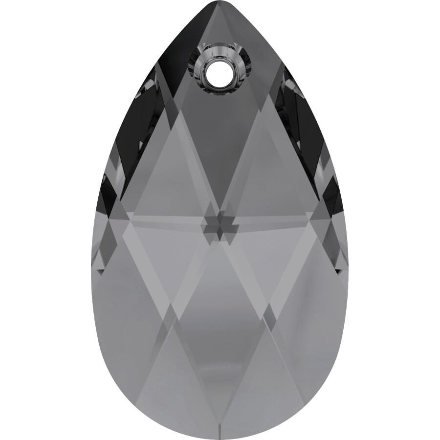 Swarovski 6106 Damla 22mm Crystal Silver Night (001SINI) - Füme Kolye Ucu