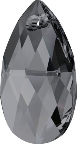 Swarovski 6106 Damla 22mm Crystal Silver Night (001SINI) - Füme Kolye Ucu