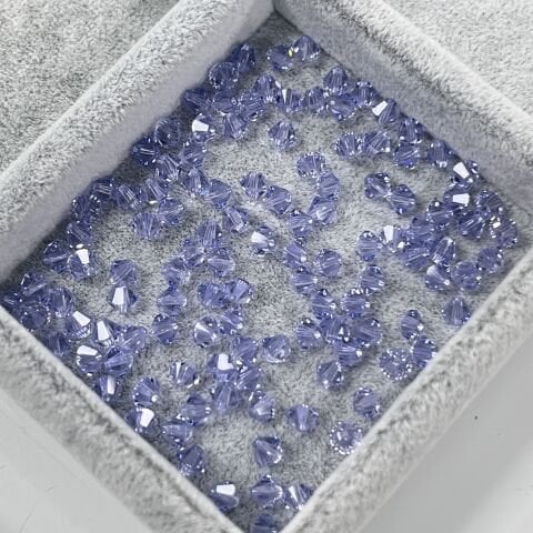 Celestial 4mm Bicone Piramit Boncuk Provence Lavender (283) - Lavanta Renkli Boncuk