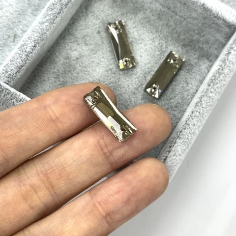 Dikdörtgen Şekilli 18x6mm Dikilebilir Light Colorado Topaz Cam Taş - Açık Kahverengi Dikme Taş