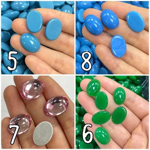 Kapşon Taş 13x18mm Oval - 50 veya 100 Adet - Renk Seçenekleri Mevcuttur