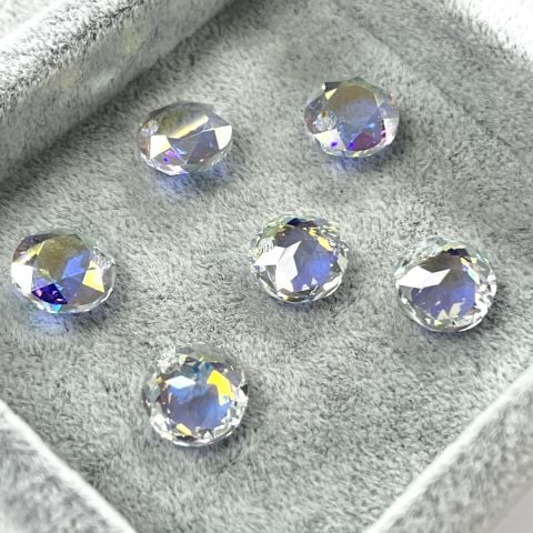 Swarovski 6430 Majestic Yuvarlak 10mm Crystal AB (001AB) - Janjan Çok Kesimli Kolye Ucu