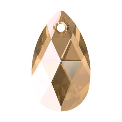 Swarovski 6106 Damla 22mm Light Colorado Topaz (246) - Koyu Altın Kolye Ucu