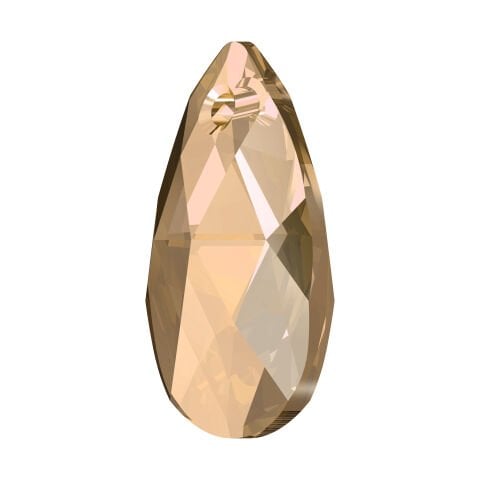 Swarovski 6106 Damla 22mm Light Colorado Topaz (246) - Koyu Altın Kolye Ucu