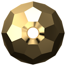 Swarovski 5000 Boncuk 6mm Crystal Aurum (001AUR) -  Koyu Altın Renkli Top Kristal Boncuk