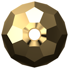 Swarovski 5000 Boncuk 6mm Crystal Aurum (001AUR) -  Koyu Altın Renkli Top Kristal Boncuk