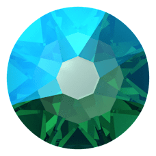 Swarovski 2088 SS16 Blue Zircon Shimmer (229SHIM) F - Yuvarlak Okyanus Turkuazı Renkli Altı Düz Camtaş