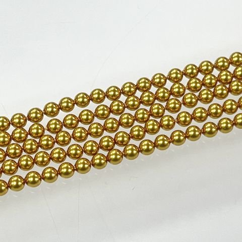 Swarovski 5810 İnci 4mm Crystal Royal Gold Pearl (001 2034) - Doygun Altın Renkte Kristal İnci Boncuk