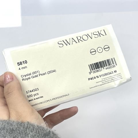 Swarovski 5810 İnci 4mm Crystal Royal Gold Pearl (001 2034) - Doygun Altın Renkte Kristal İnci Boncuk