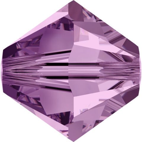 Celestial 4mm Bicone Piramit Boncuk Light Amethyst (212) - Lila Renkli Boncuk