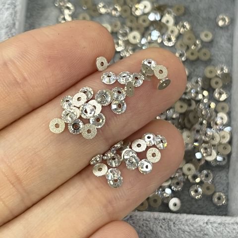 3128 3mm Crystal Moonlight (001MOL) F - Moonlight Colored Pillar Stone with Hole in the Middle