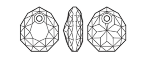 Swarovski 6436 Majestic 11,5mm Crystal AB (001AB) - Majestic Şekilli Tek Delikli Janjan Kolye Ucu