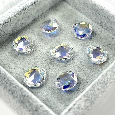 Swarovski 6436 Majestic 11,5mm Crystal AB (001AB) - Majestic Şekilli Tek Delikli Janjan Kolye Ucu