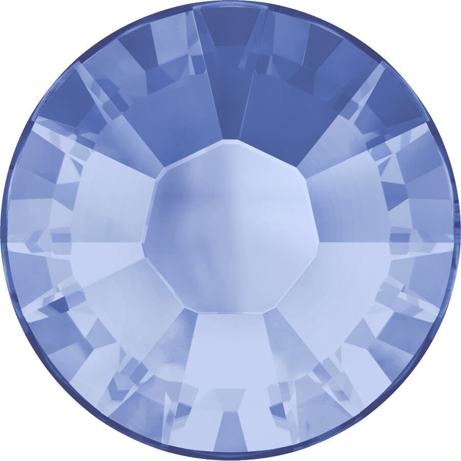 Swarovski 2028 SS34 Light Sapphire (211) Hotfix - Yuvarlak Açık Mavi Renkli Ütüyle Yapışan Kristal Taş