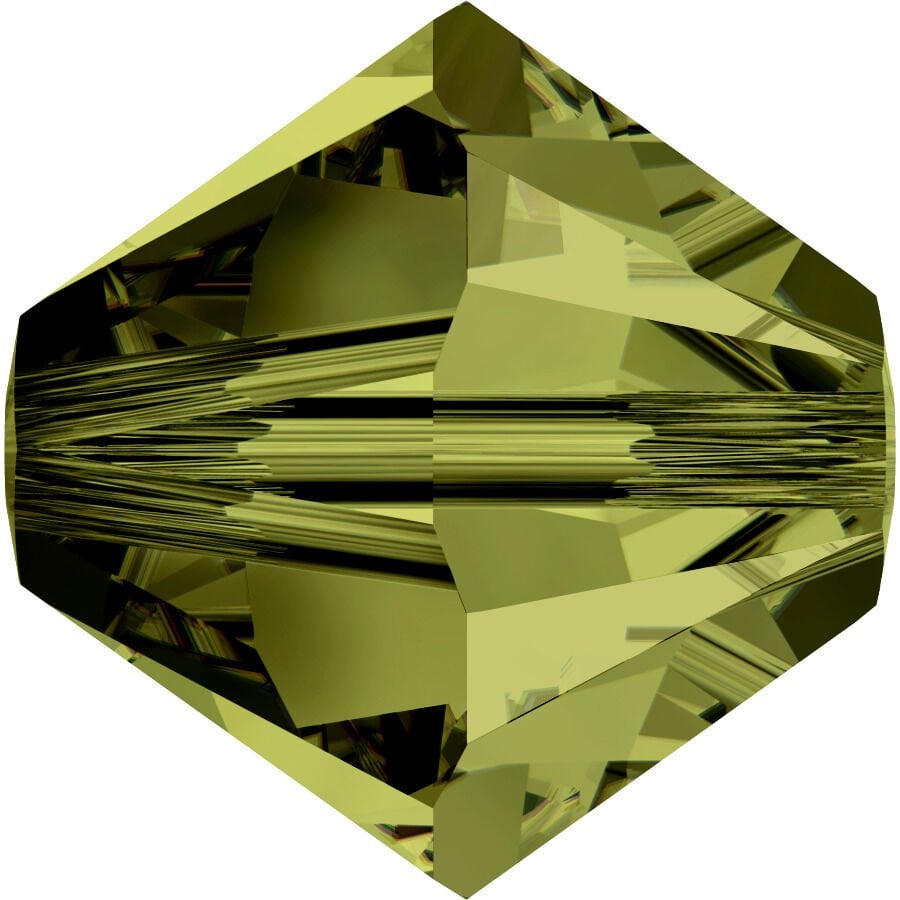 Celestial 4mm Bicone Piramit Boncuk Olivine (228) - Yeşil Zeytin Renkli Boncuk