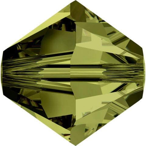 Celestial 4mm Bicone Piramit Boncuk Olivine (228) - Yeşil Zeytin Renkli Boncuk