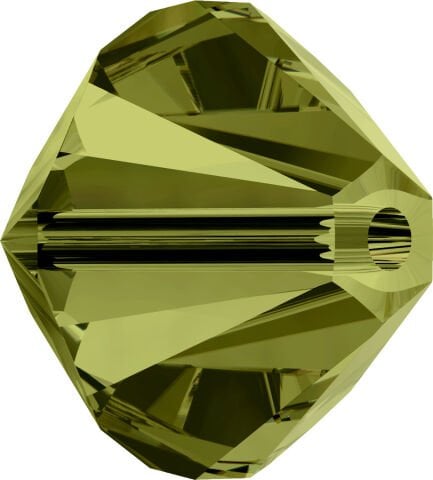 Celestial 4mm Bicone Piramit Boncuk Olivine (228) - Yeşil Zeytin Renkli Boncuk