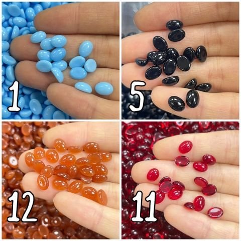 Kapşon Taş 6x8mm Oval - 100 ve 50 Adet - Renk Seçenekleri Mevcuttur