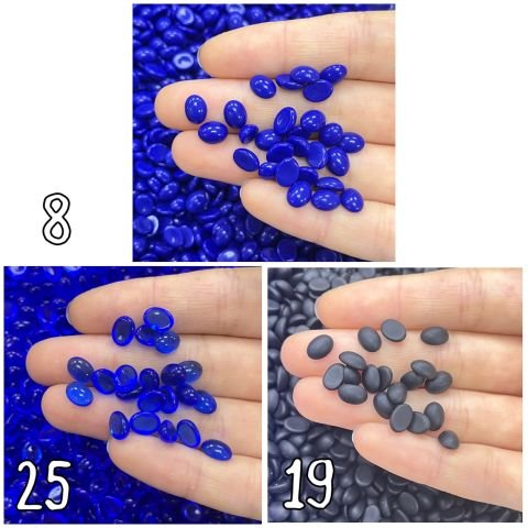 Kapşon Taş 6x8mm Oval - 100 ve 50 Adet - Renk Seçenekleri Mevcuttur