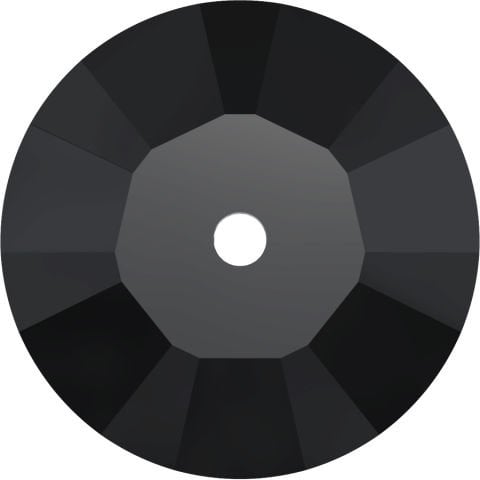 Swarovski 3128 Lochrosen 6mm Jet Hematite (280HEM) U - Metalik Siyah Renkli Ortadan Delikli Dikme Taş