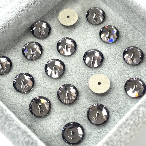 Swarovski 3128 Lochrosen 8mm Crystal BLUSH (001BLUSH) - Derin Mor Renkli Ortadan Delikli Dikme Taş