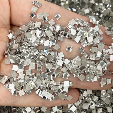 Celestial Kare 3mm Crystal Altıdüz Foyalı Taş - Uygun Fiyatlı!