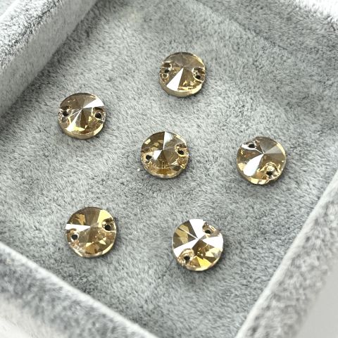 Yuvarlak Şekilli 8mm Dikilebilir Crystal Golden Shadow Cam Taş - Şampanya Dikme Taş