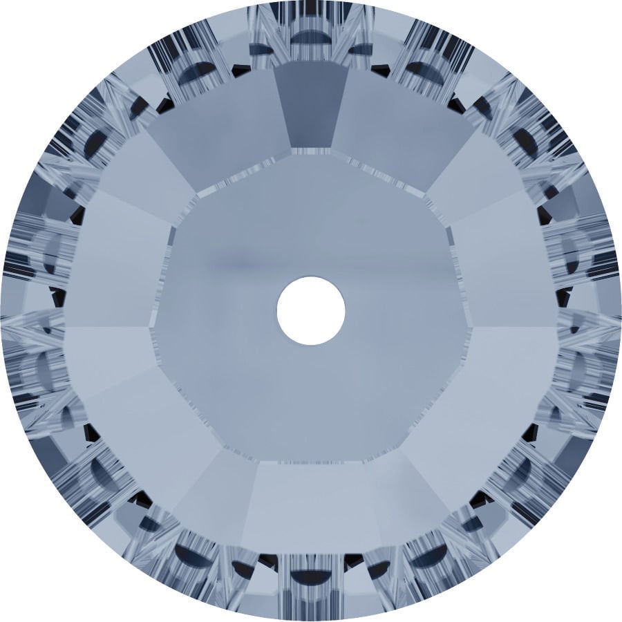 Swarovski 3128 Lochrosen 5mm Crystal Blue Shade (001BLSH) - Şeffaf Mavi Renkli Ortadan Delikli Dikme Taş