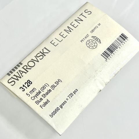 Swarovski 3128 Lochrosen 5mm Crystal Blue Shade (001BLSH) - Şeffaf Mavi Renkli Ortadan Delikli Dikme Taş