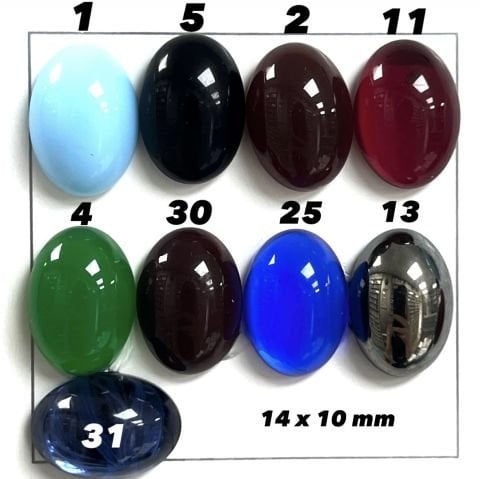 Kapşon Taş 10x14mm Oval - 50 veya 100 Adet - Renk Seçenekleri Mevcuttur